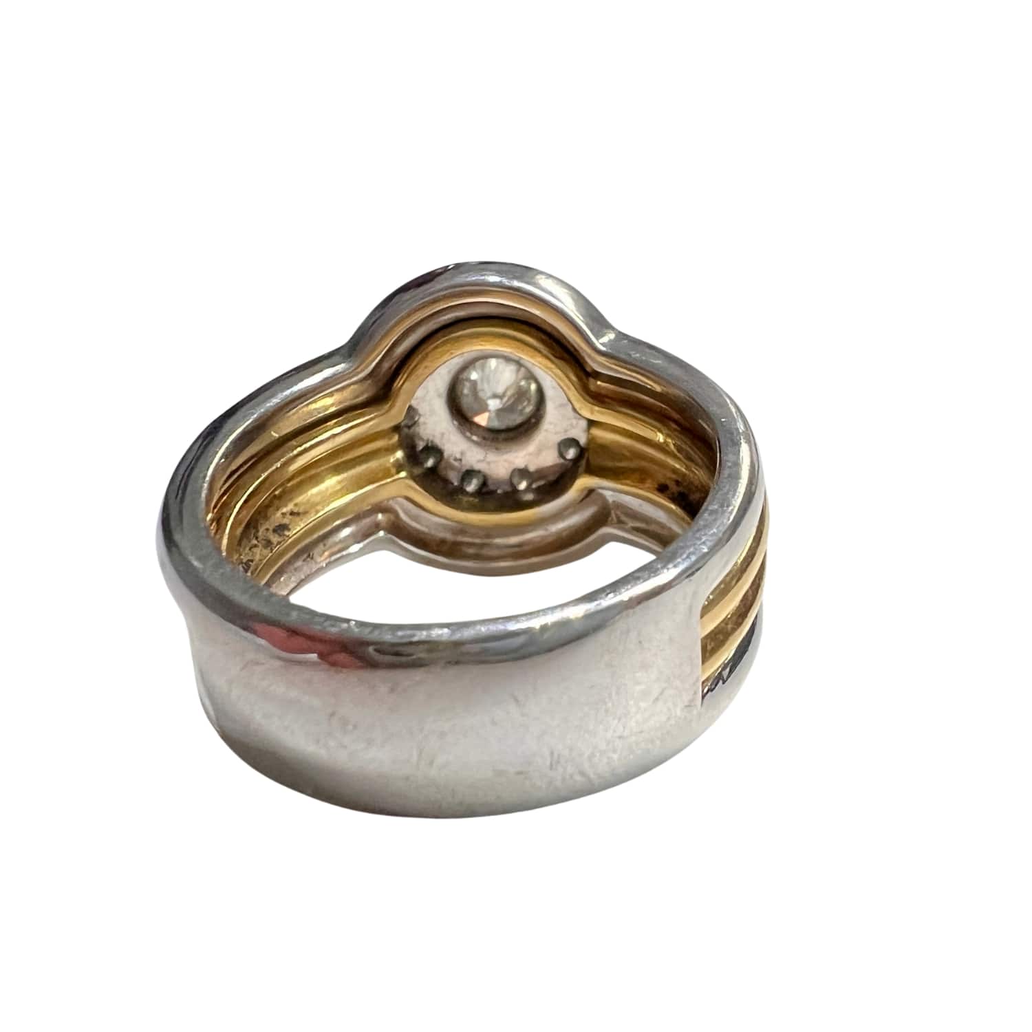 SORTIJA ESTILO CONTEMPORÁNEO SIGLO XX de ORO 18 kts con DIAMANTES