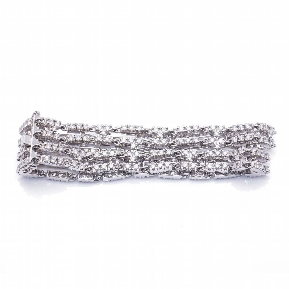 Bracelet Riviere avec 4 rangs de diamants
