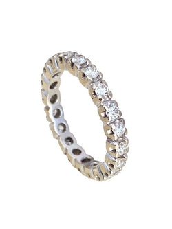 Bague Alliance Américaine, en or blanc 18k et diamants