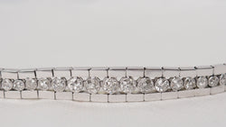 Bracelet rivière ancien en or blanc et diamants