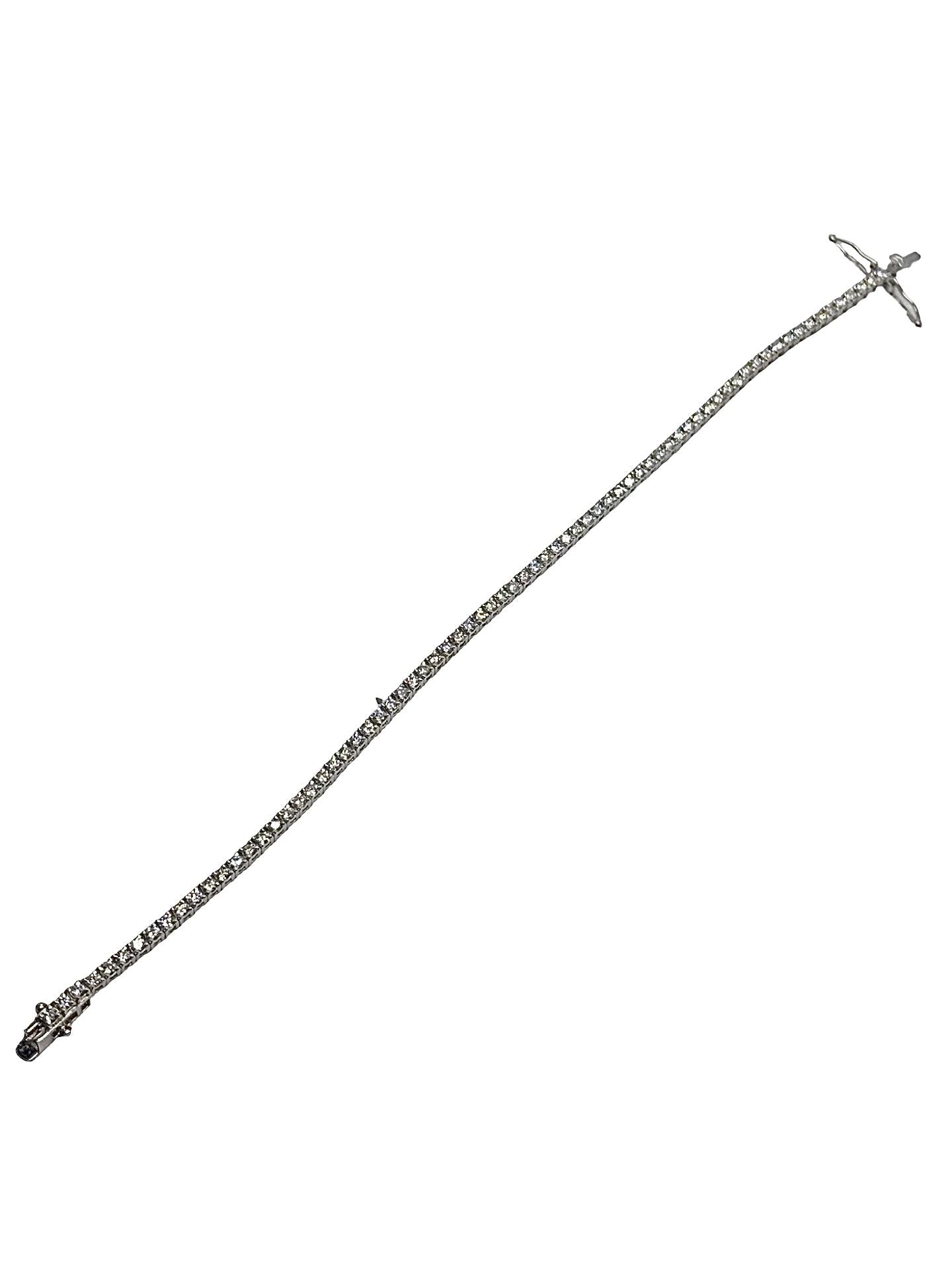 Bracelet rivière or blanc et diamants 1,80 ct