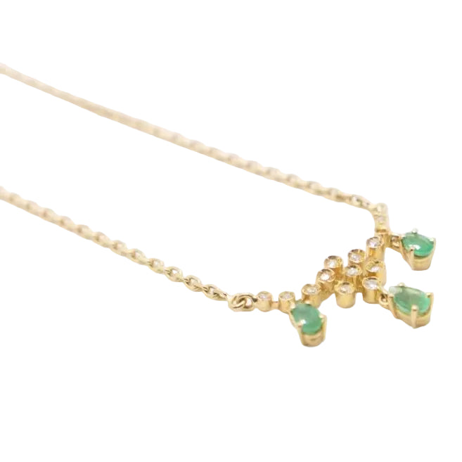 Collier L’Esmeralda maille forçat en or jaune et diamants