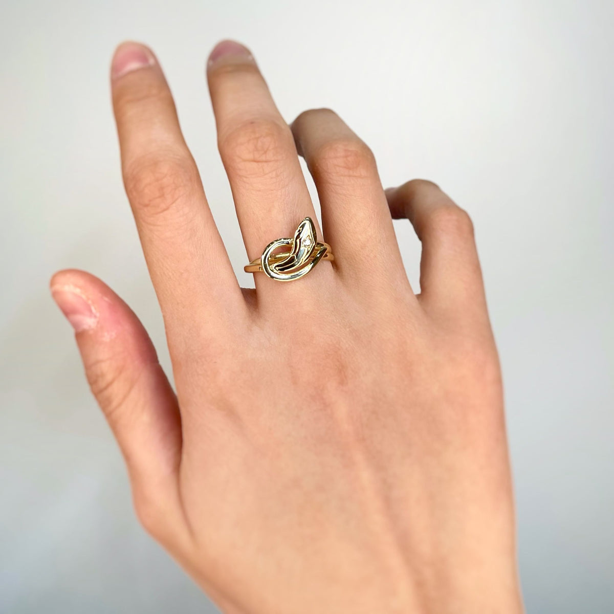 Ring Snake - Gold & diamond