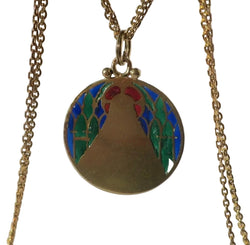 Pendentif BECKER en or jaune et émail