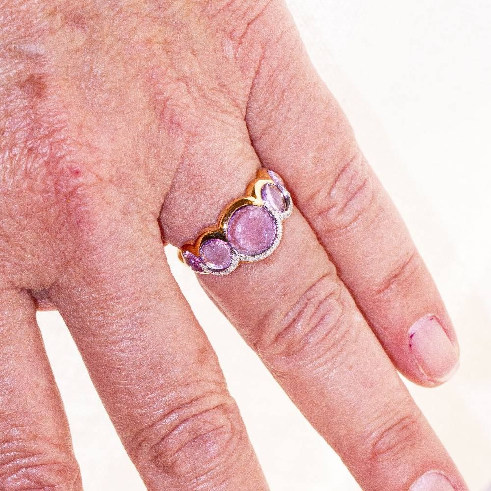 Rose gold ring with amethyst
