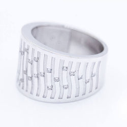 Bague BAMBU en or blanc et diamants d'occasion