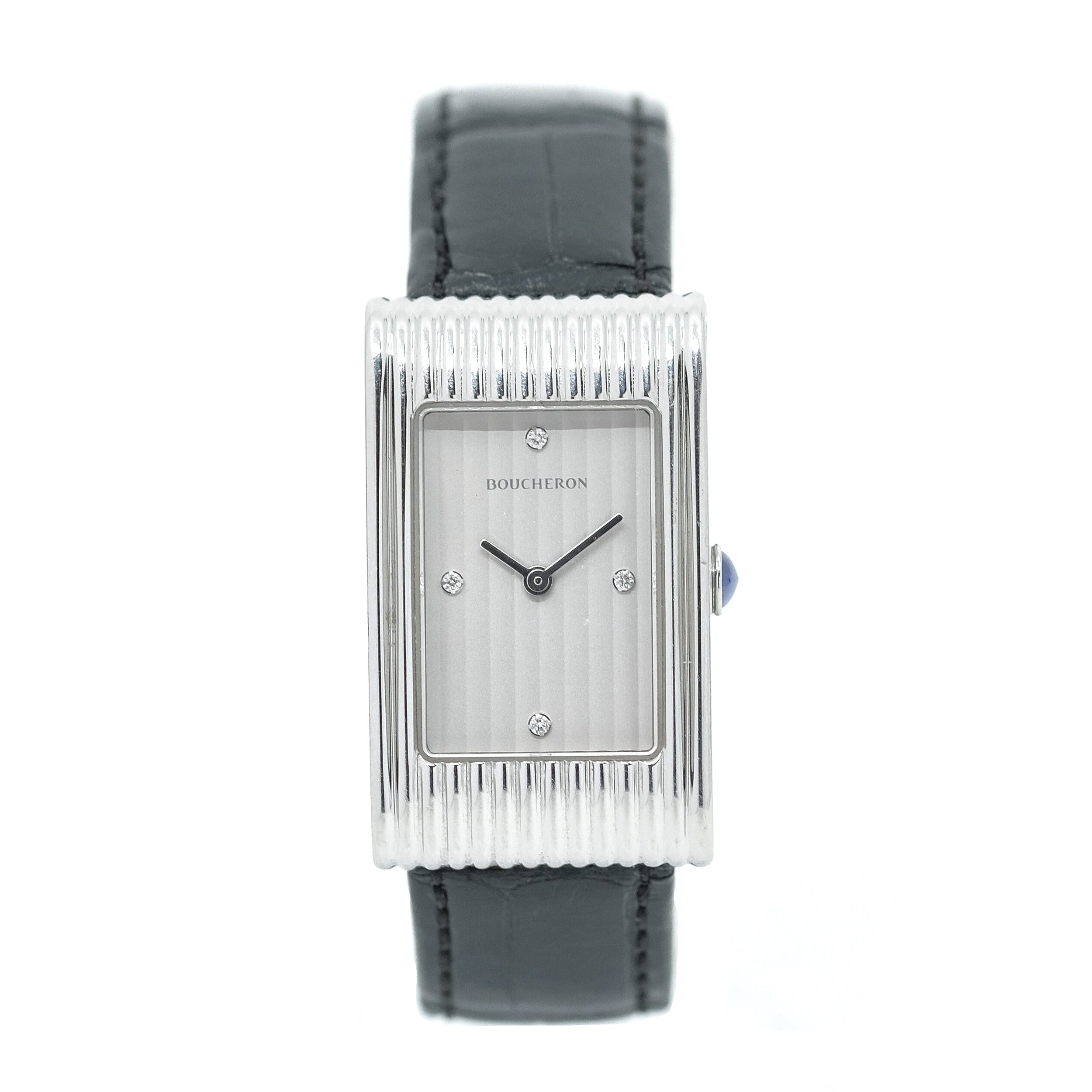 Montre BOUCHERON Reflet médium en acier et diamants