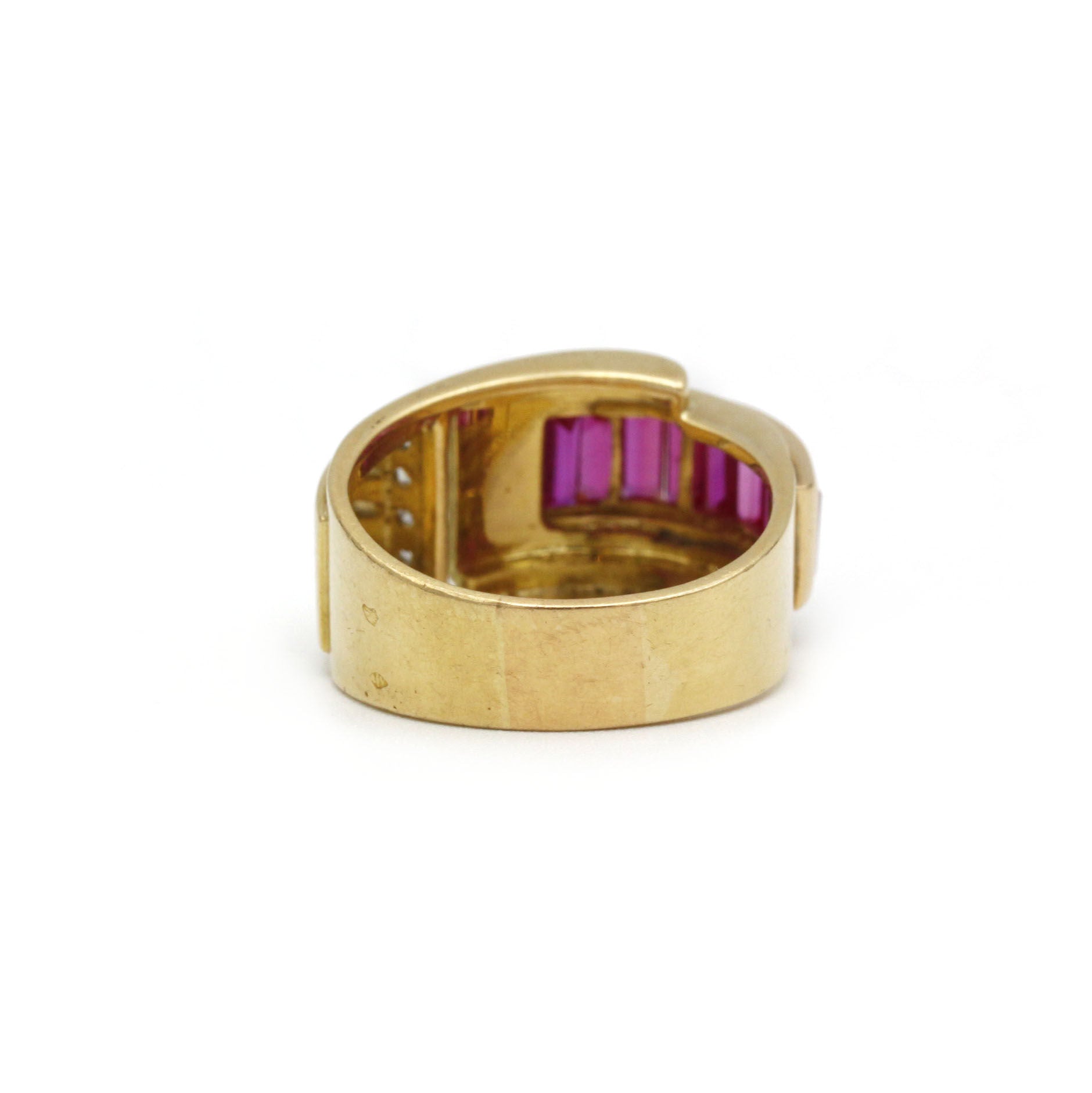 Bague TANK - Or, Rubis et Diamants