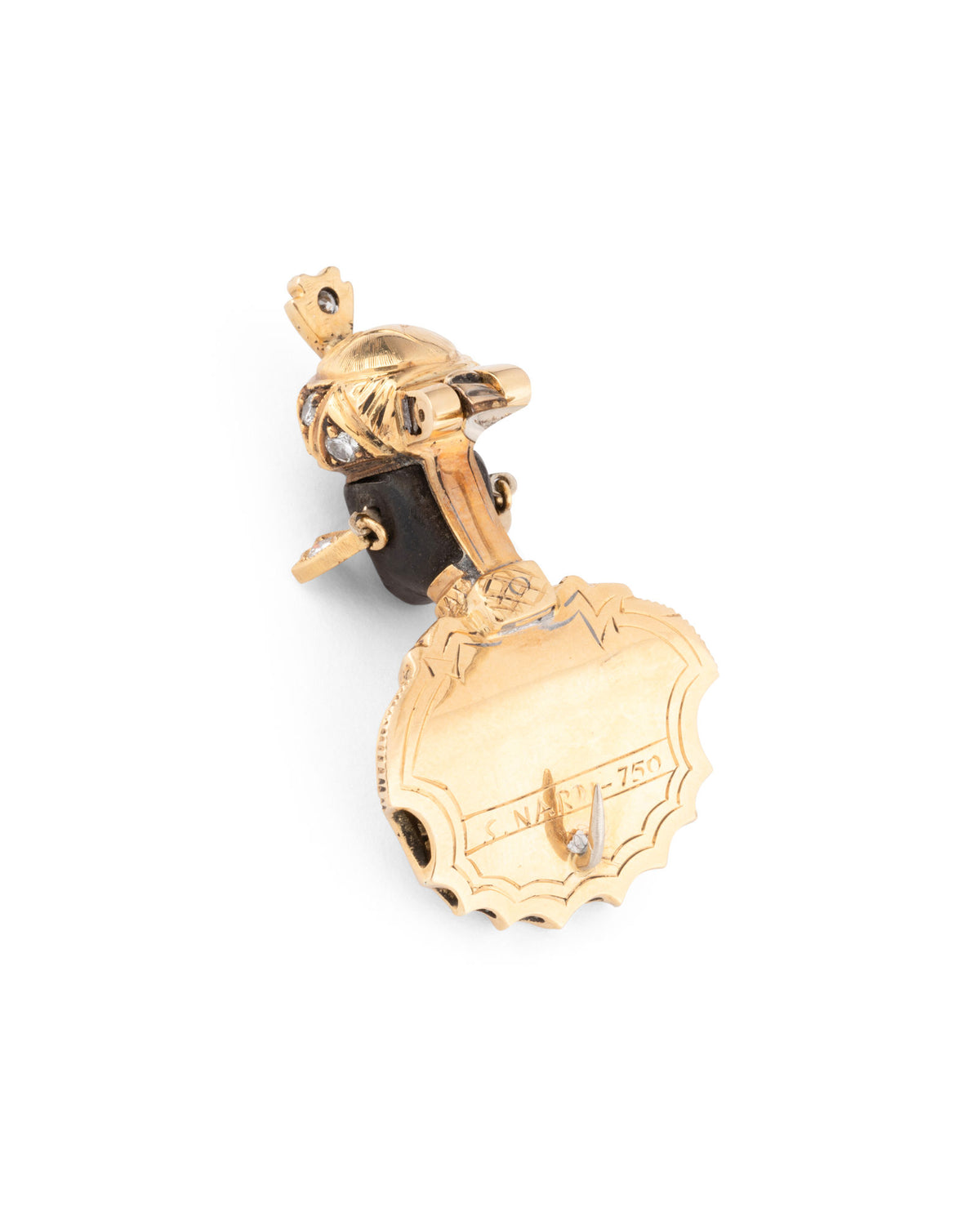Broche NARDI Maure en or jaune, ébène et diamants