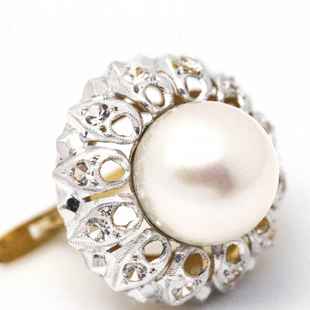 Boucles d'oreilles PLATIN avec perles et diamants