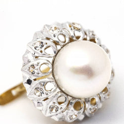 Boucles d'oreilles PLATIN avec perles et diamants