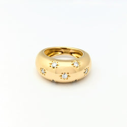 Bague étoiles en or jaune et diamants