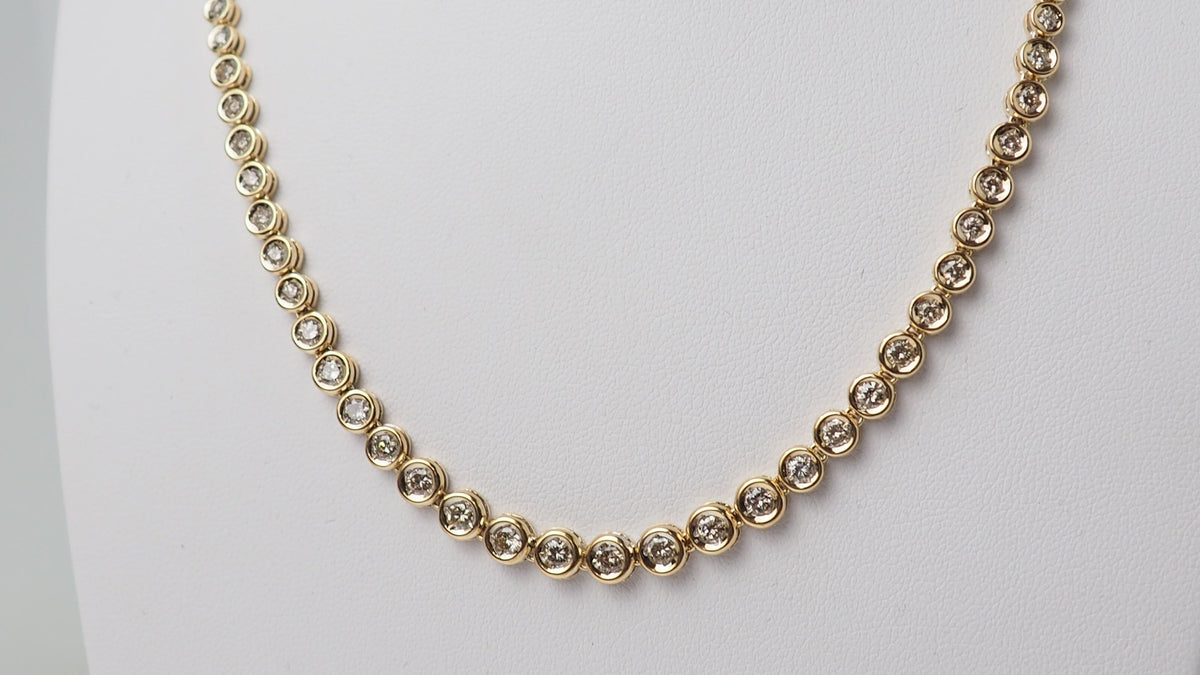 River necklace in yellow gold and diamonds 