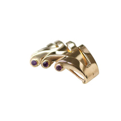 Brooch Clip Boucheron Ruby on Pink Gold 40's