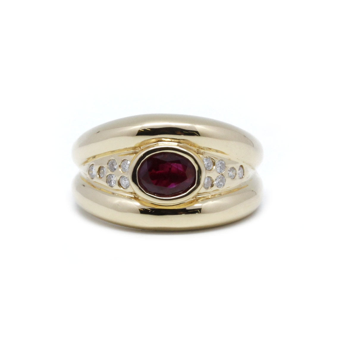 Bague - Or, rubis et diamants