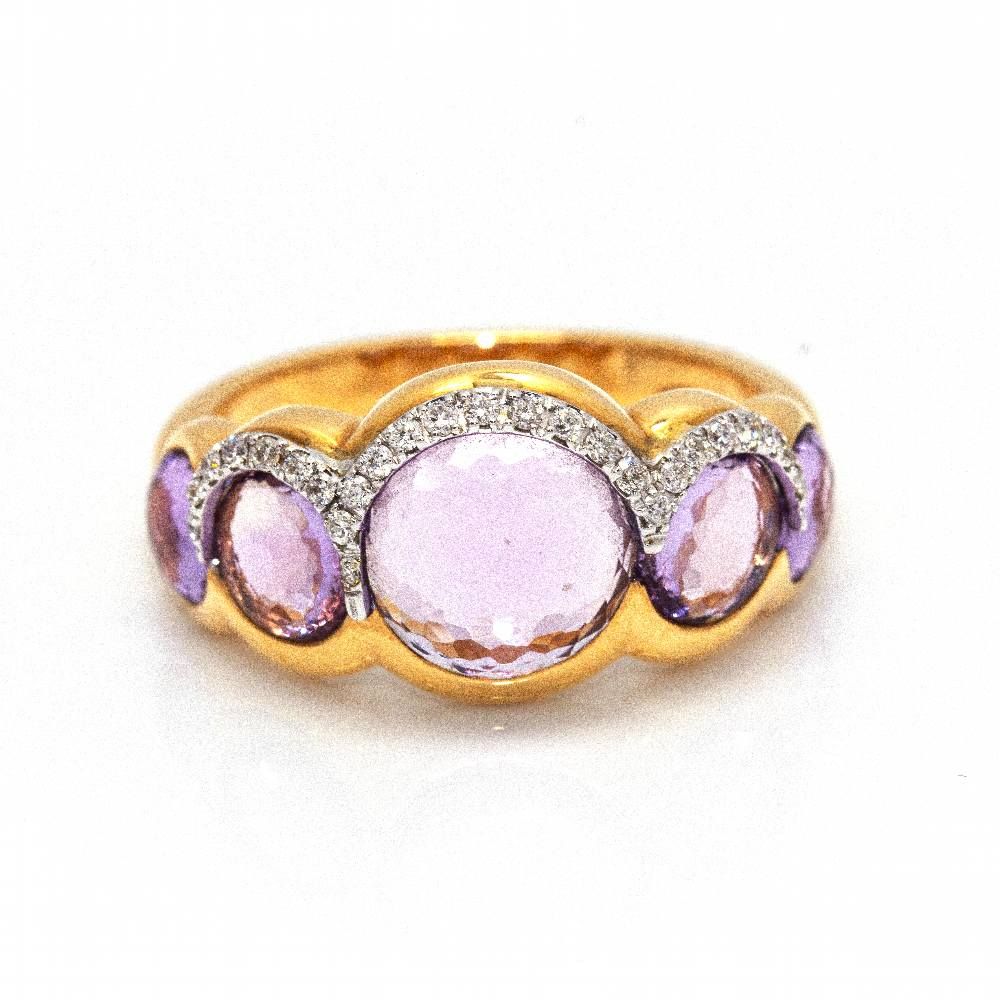 Rose gold ring with amethyst