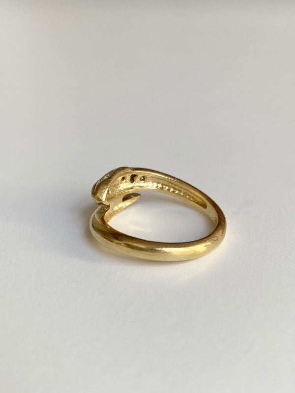 Ring at yellow gold and diamonds