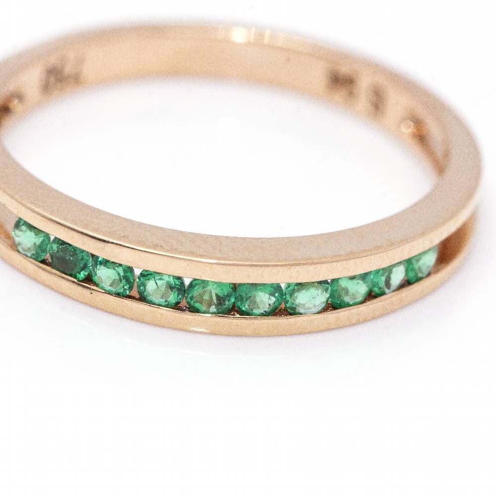 Emerald wedding band