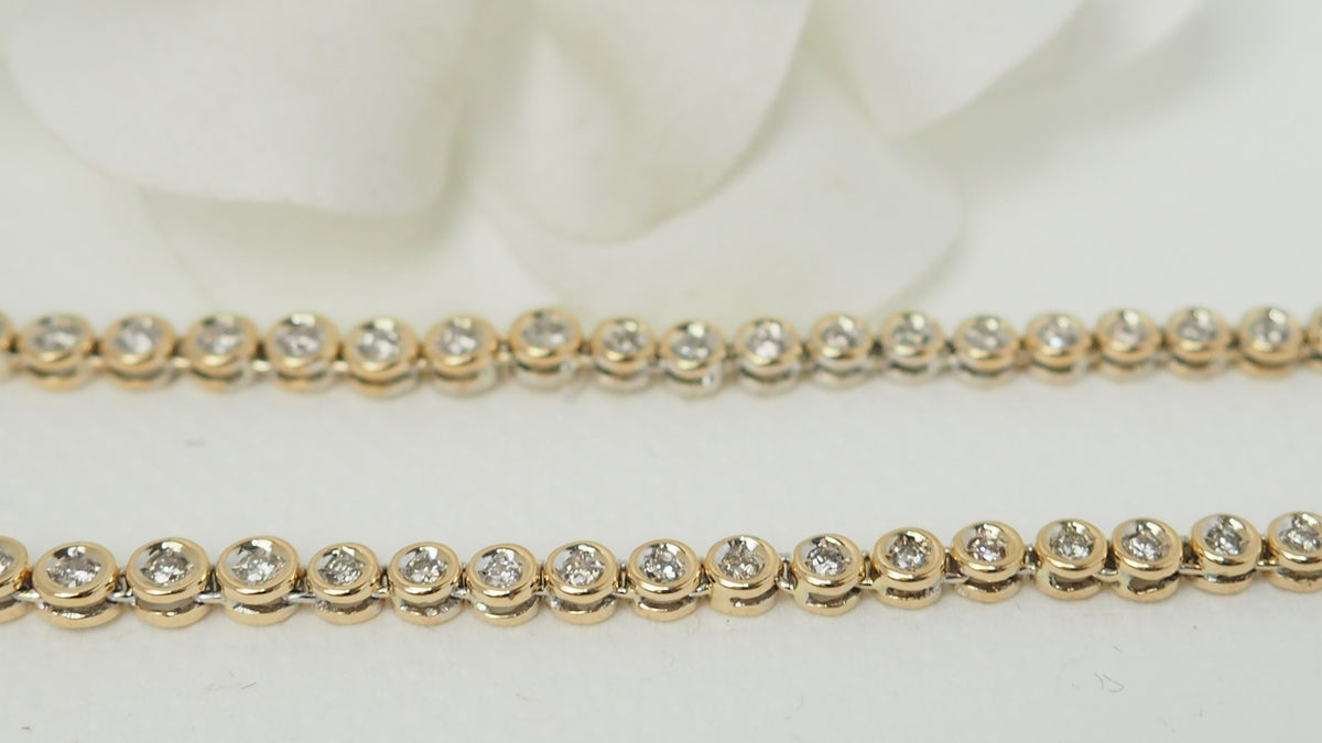 River necklace in yellow gold and diamonds 