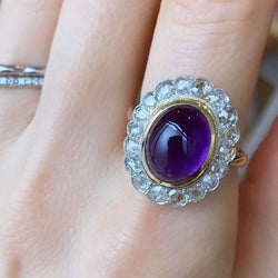 Bague ancienne en or jaune 18k et platine