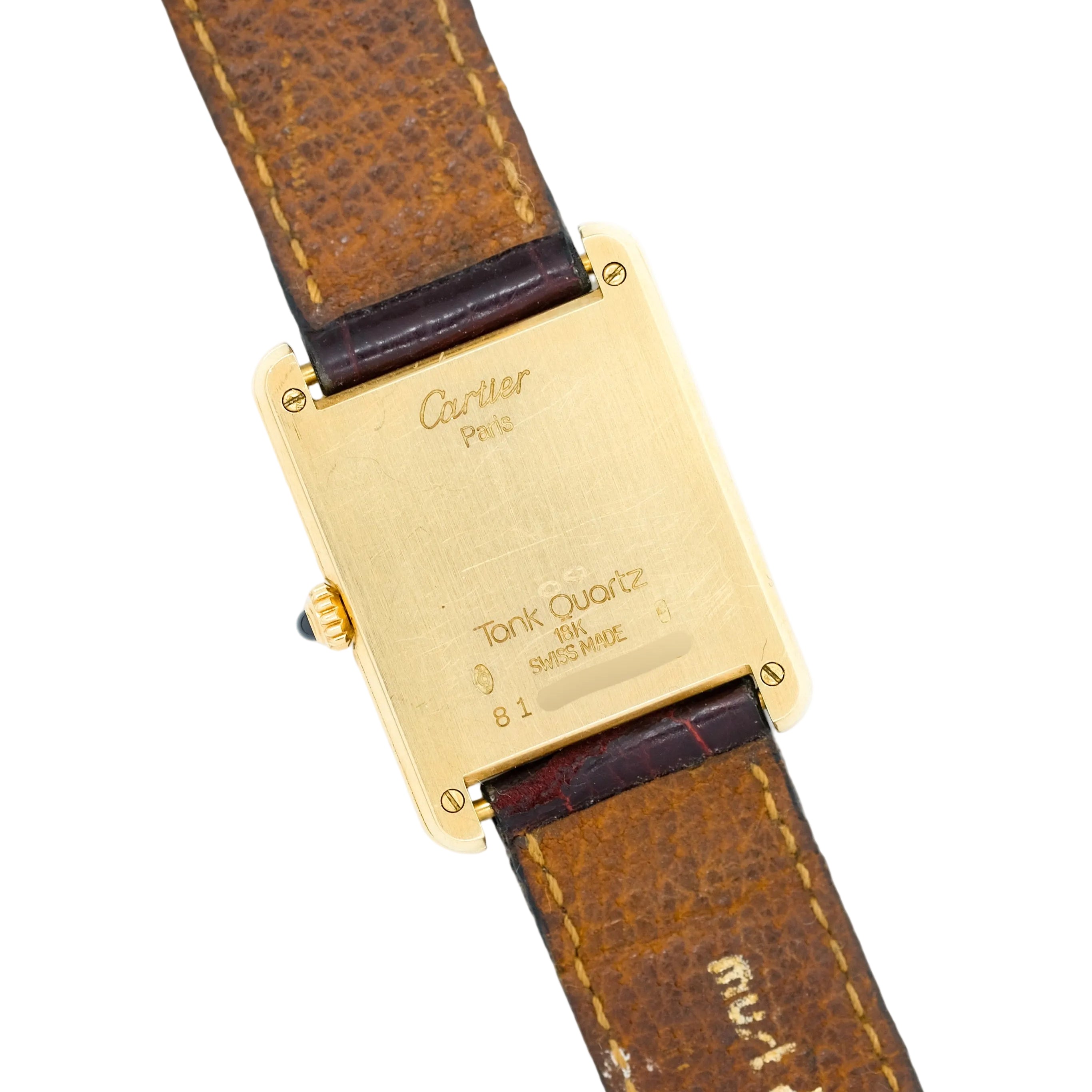 Montre CARTIER Tank Louis en or et saphir