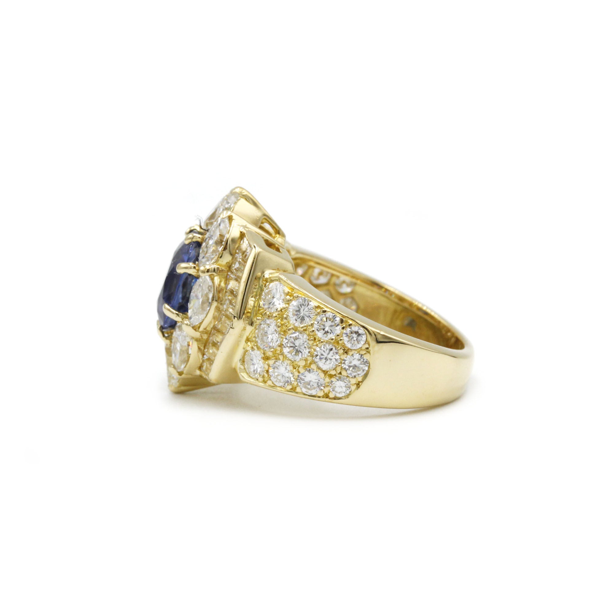 Bague - Or, Diamants & Saphir