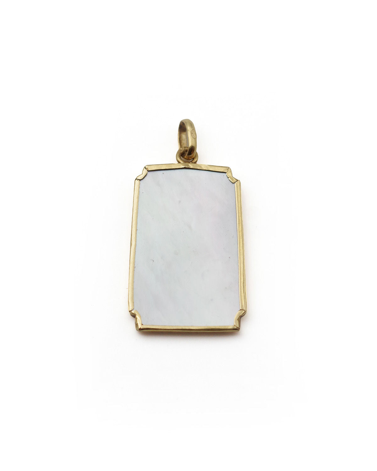 Pendentif Vierge Marie Art Deco en or et nacre