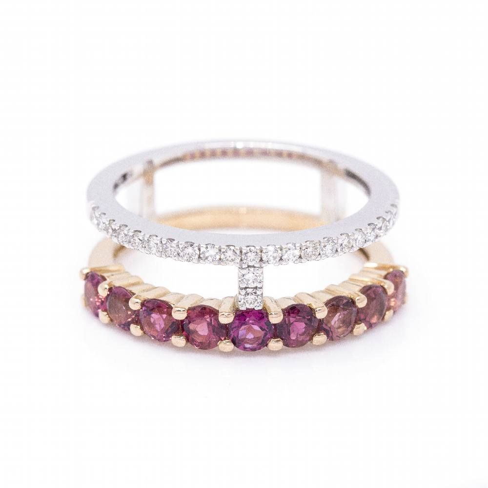 Bague en tourmalines et diamants