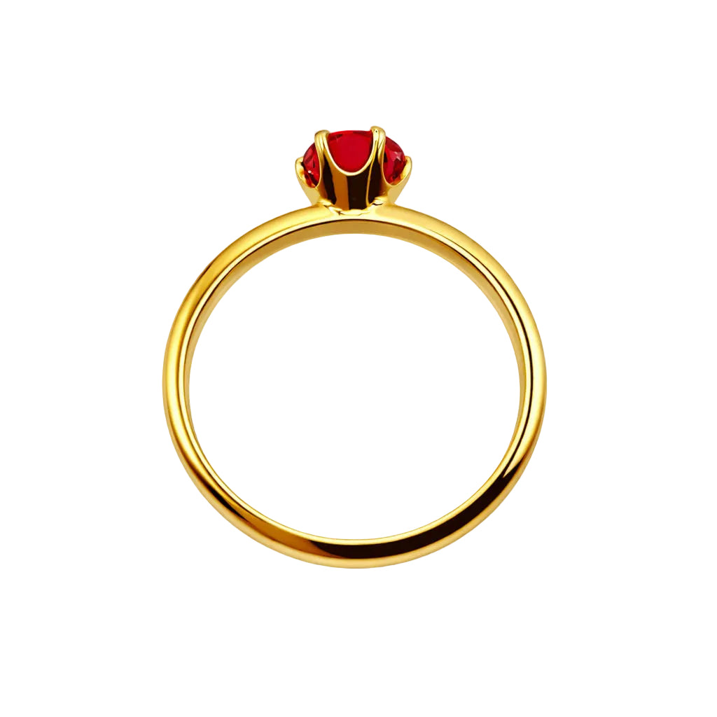Bague Solitaire en or jaune et rubellite