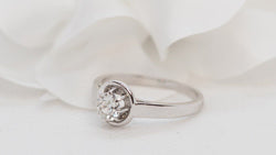Solitaire Ring In Platinum And Diamond