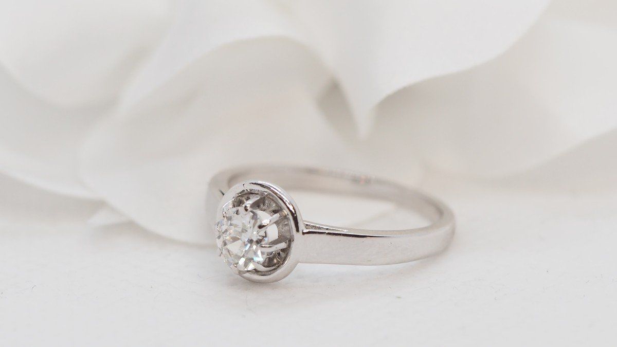 Solitaire Ring In Platinum And Diamond