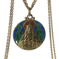 Pendentif BECKER en or jaune et émail