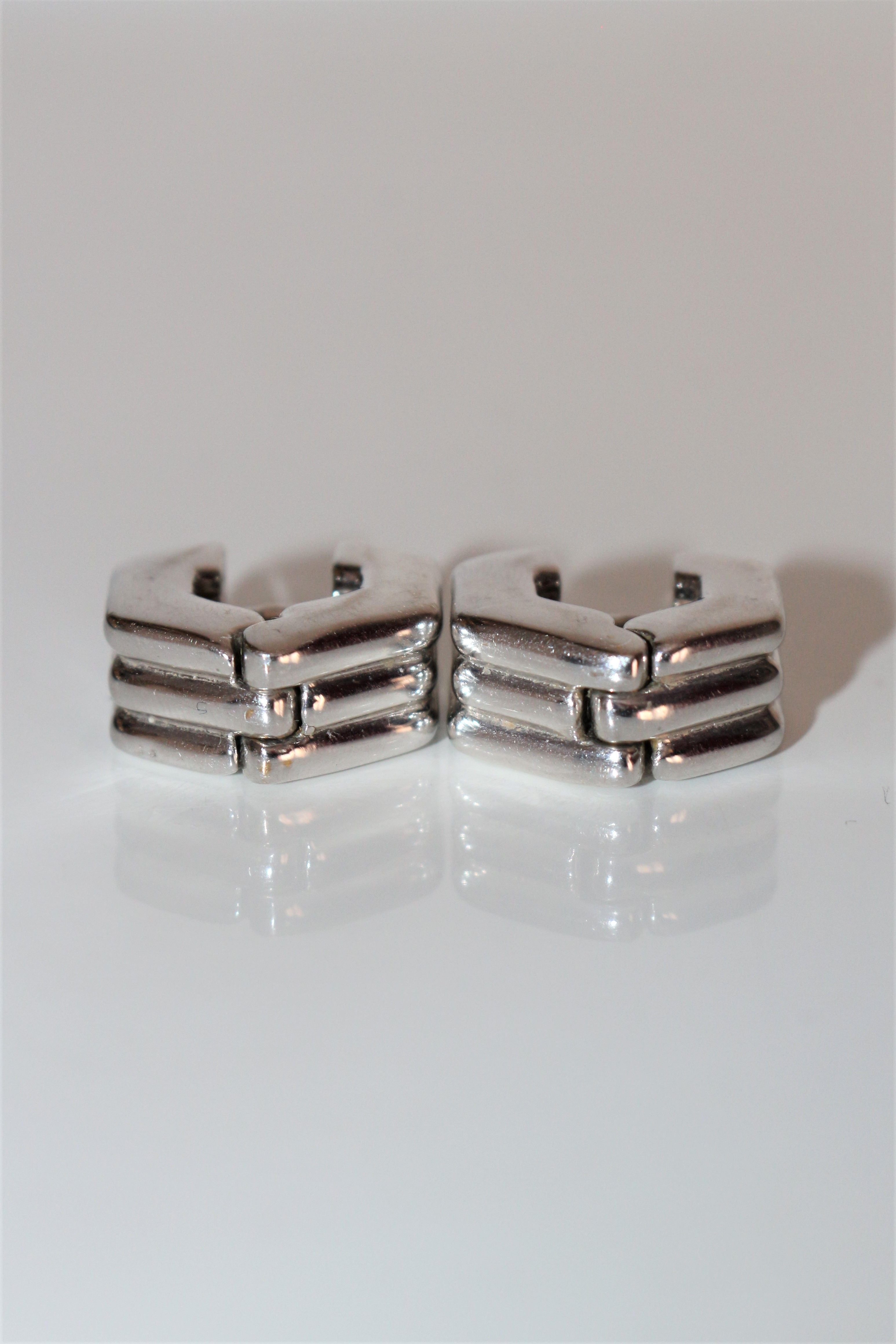 Chimento Vintage Pierced Earrings in White Gold