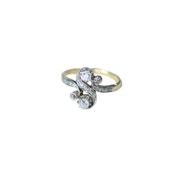 Ring Toi et Moi diamonds 0.55 Ct on Belle Epoque Gold and Platinum