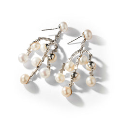 Elégante paire de boucles d'oreille Girandole perles des diamants