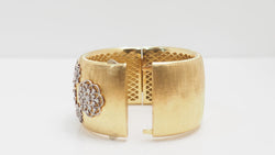 Bracelet manchette or bicolore et diamants