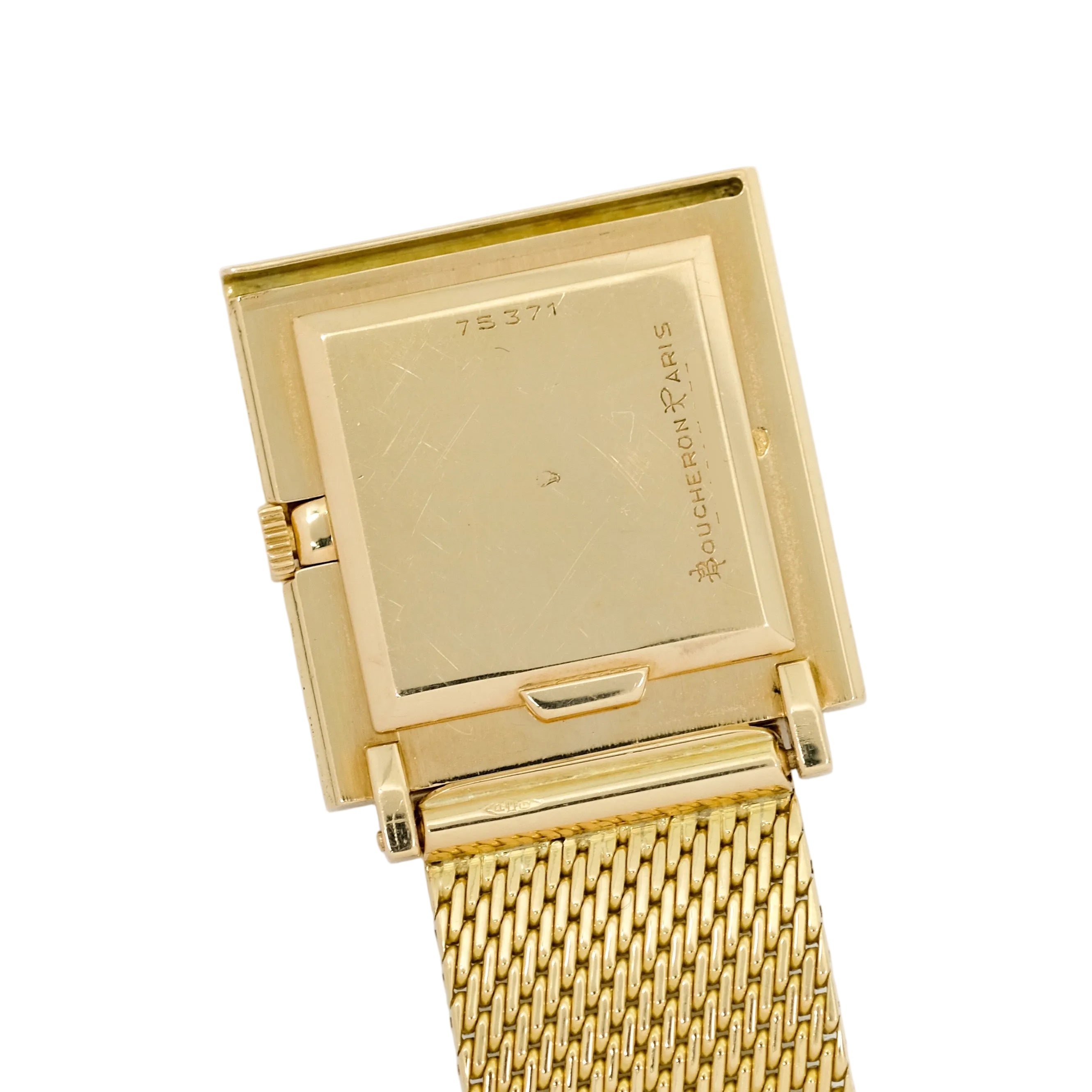 Montre BOUCHERON "La Carrée" en or jaune et or rose