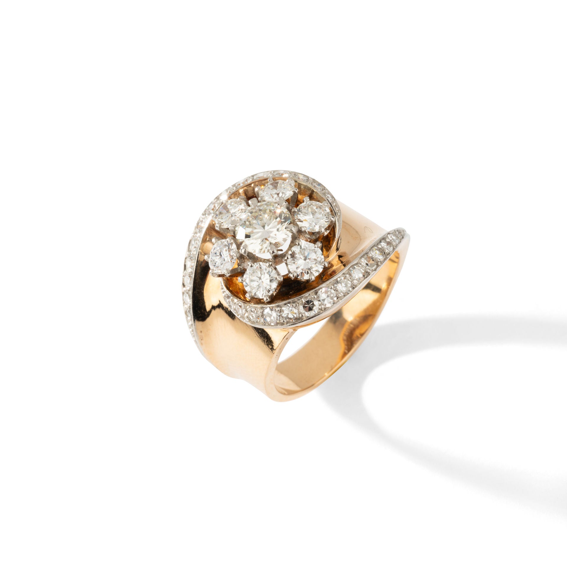 Bague tourbillon époque 1950