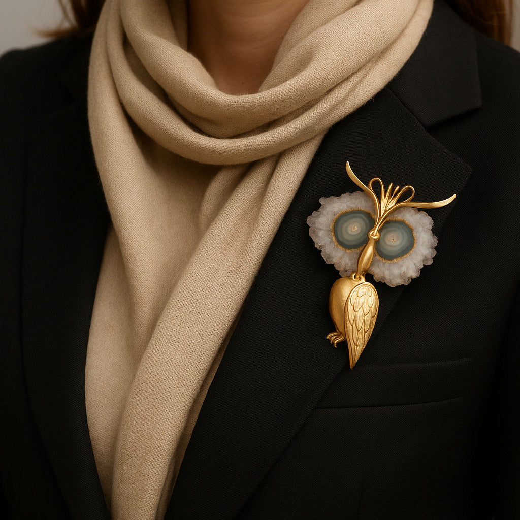 1950s–1960s-era owl brooch/pendant