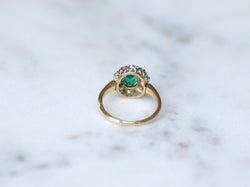 Ring Marguerite Old Colombian Emerald and diamonds