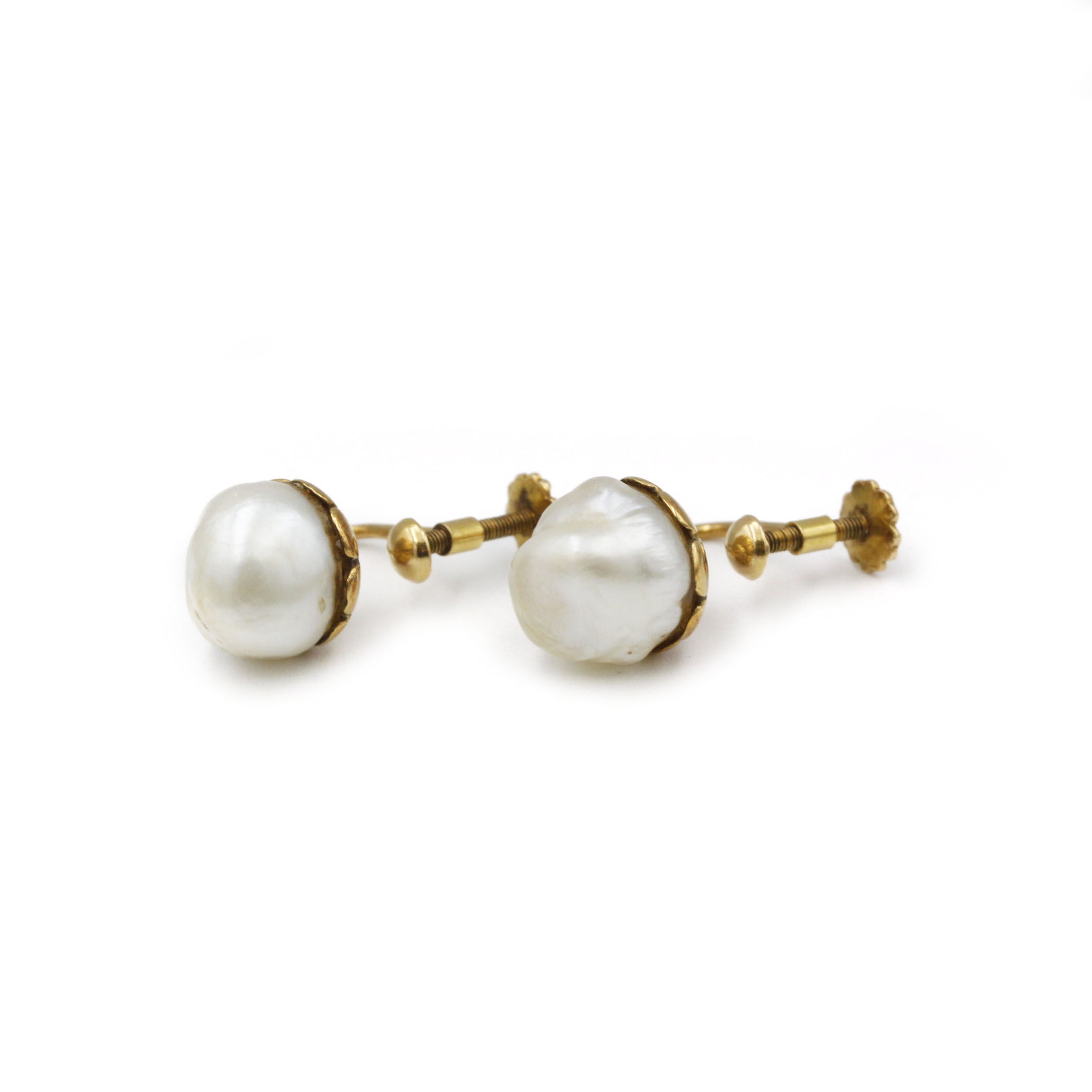 Boucles d'oreilles - Or & Perles fines baroque