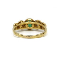 Bague - Or, Diamants Et Emeraude