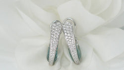 White gold aquamarine and diamond earrings 
