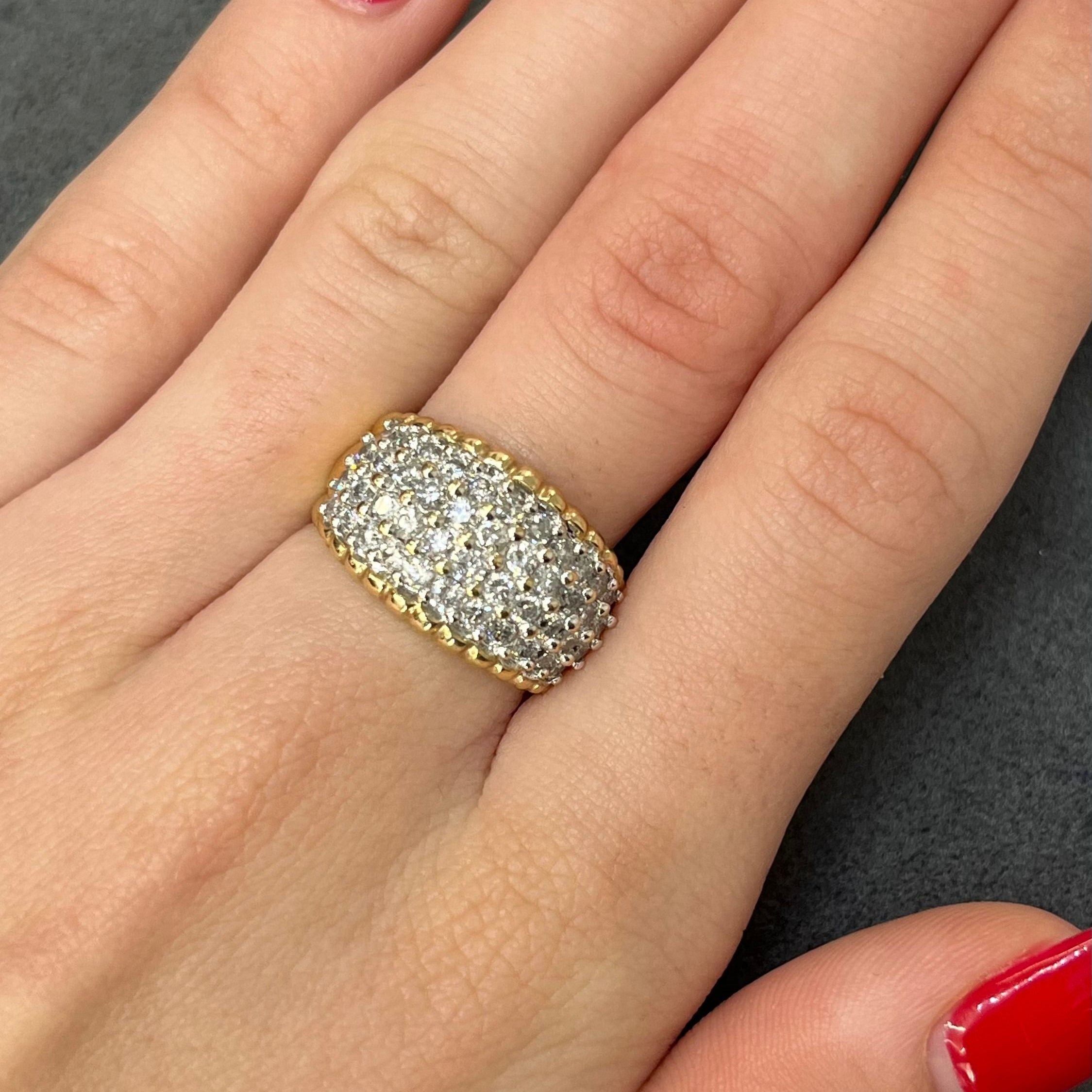 Bague Dôme en or jaune et diamants