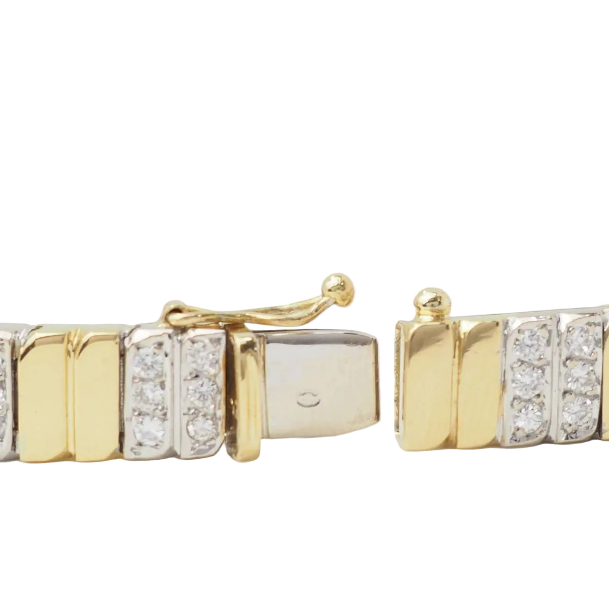 Bracelet Soft in yellow gold, white gold and diamonds.