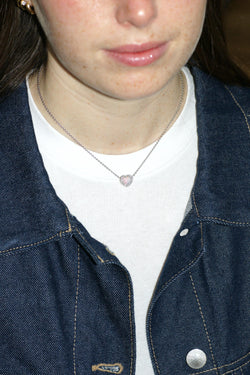 Necklace Dior Happy Birth Coeur Opale and diamonds on White Gold