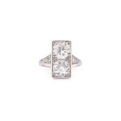 Bague Toi et Moi en or blanc et diamants