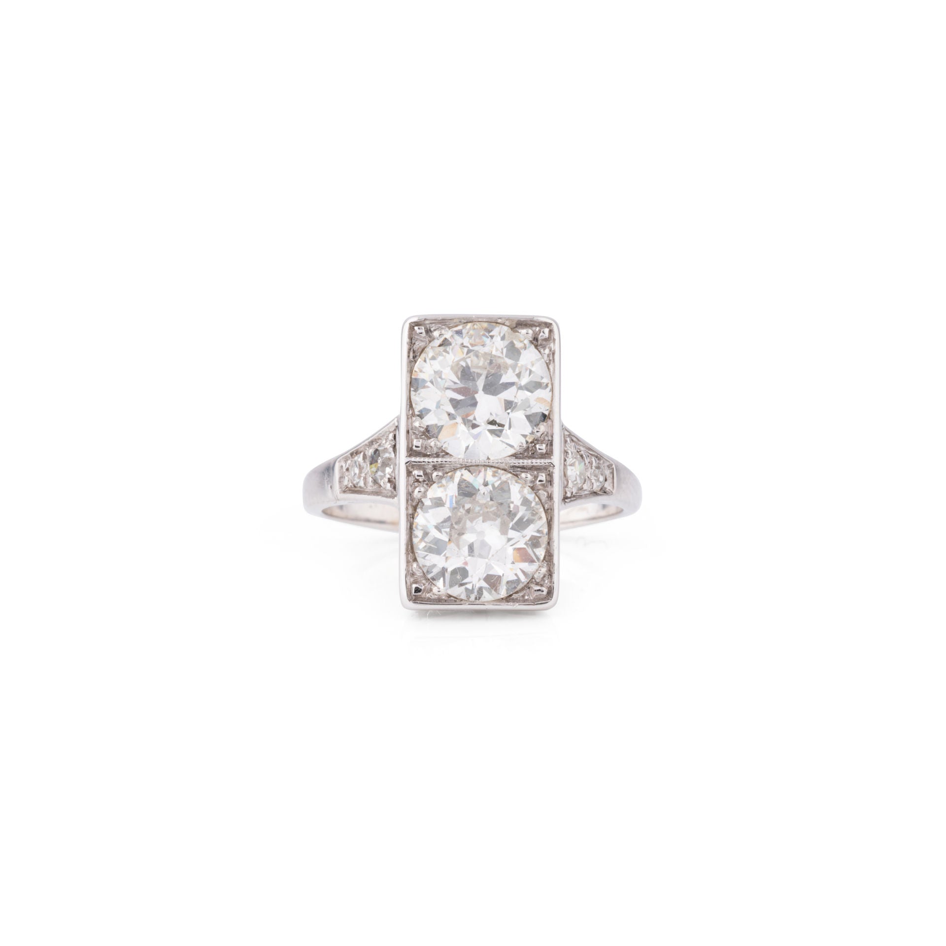 Bague Toi et Moi en or blanc et diamants