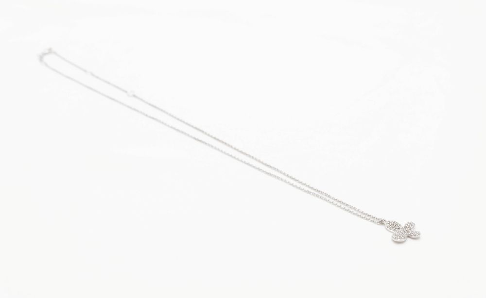 Collier Le Papillon maille jaseron en or blanc et diamant