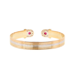 Bracelet Jonc en or blanc, or jaune, or rose, rubis et diamants